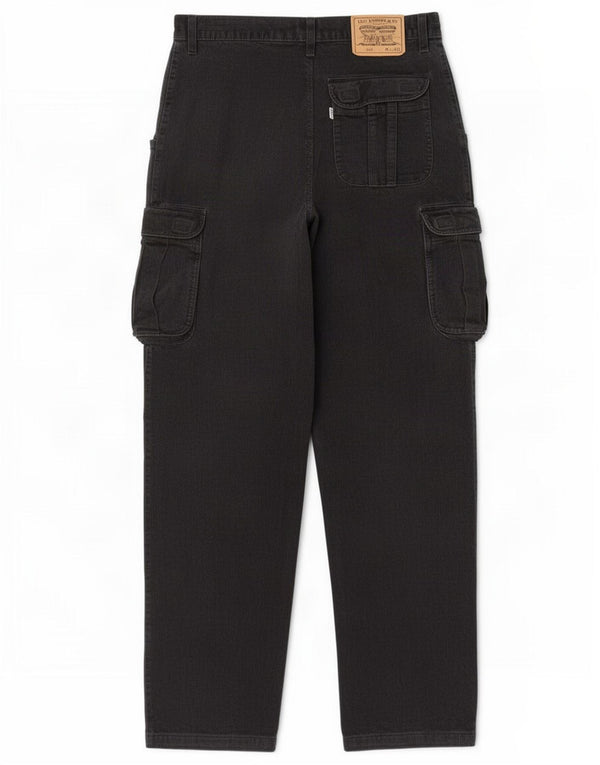 Calça masculina de veludo cotelê Levi's 464 Straight Cargo W34 L34 preta