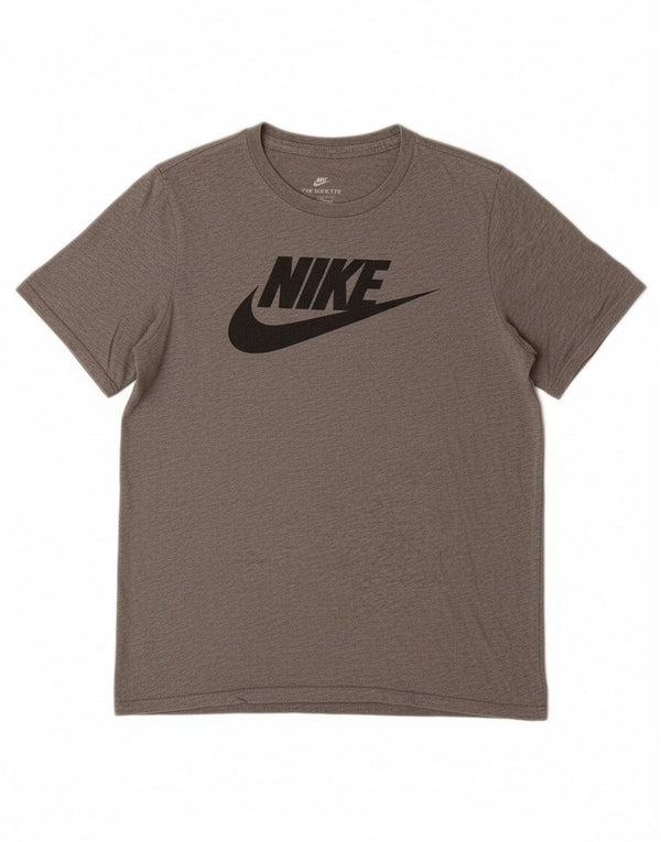 Camiseta NIKE masculina com corte atlético gráfico 12-13 anos grande algodão cinza