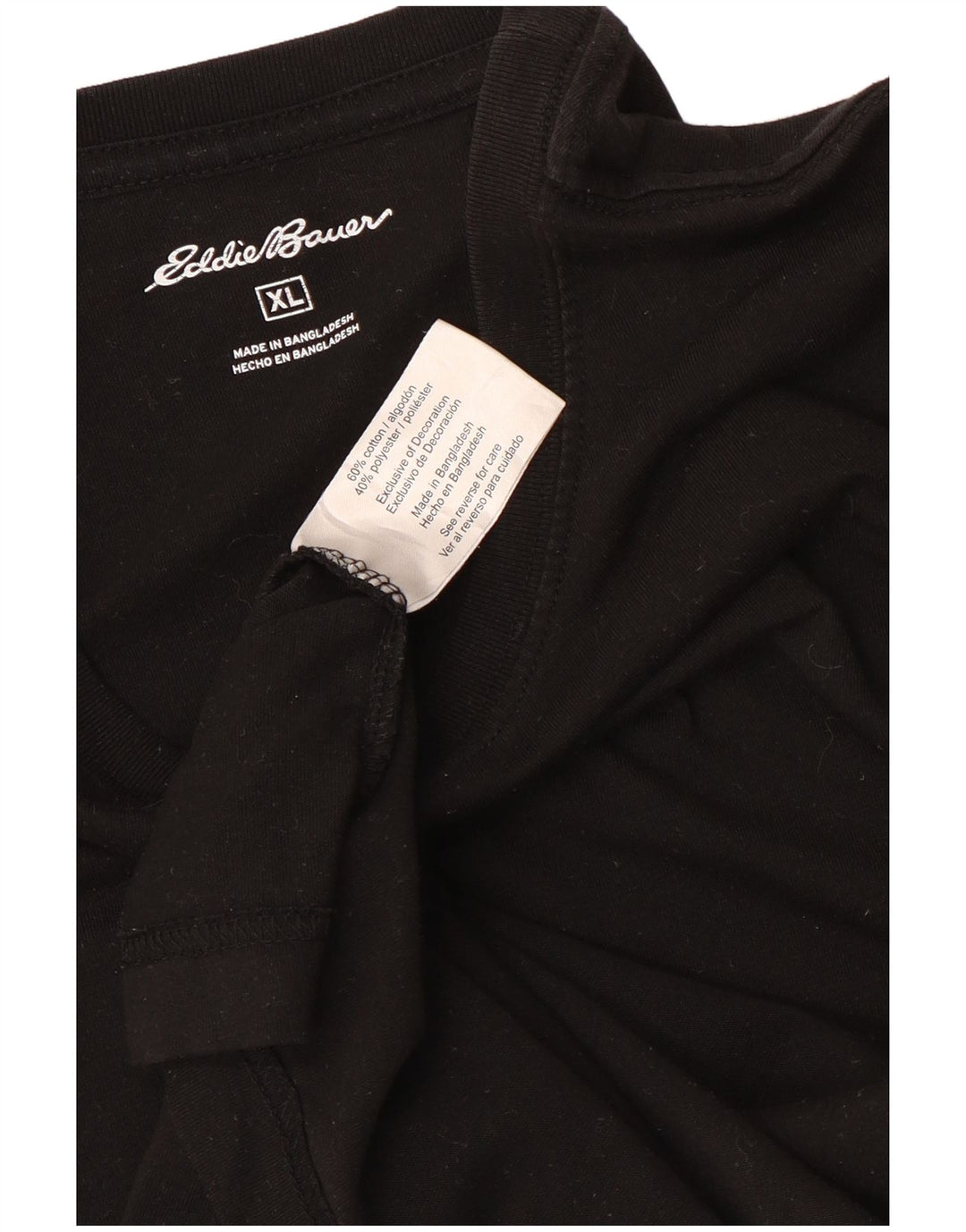 Camiseta masculina Eddie Bauer Top XL algodão preto