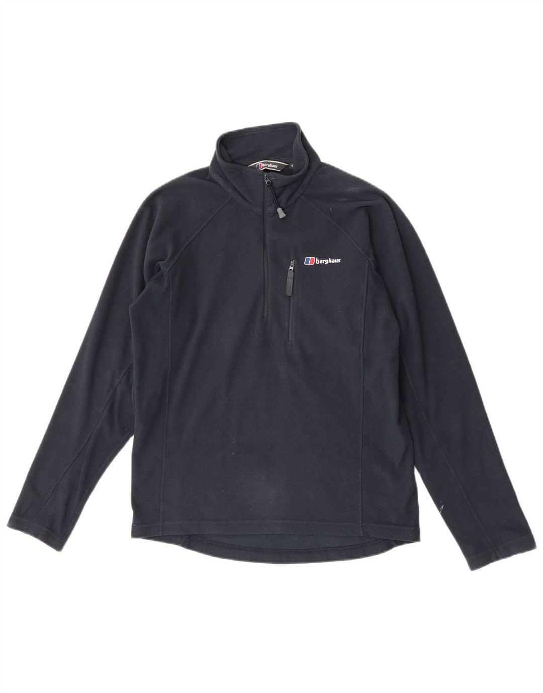 Berghaus Suéter masculino de lã com zíper e gola pequena azul marinho poliéster