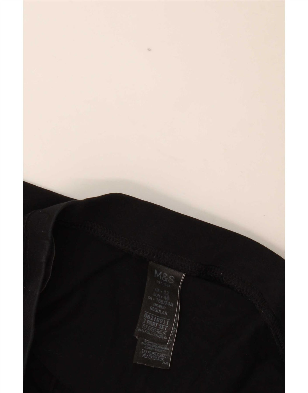 Leggings femininos Marks & Spencer UK 12 algodão preto médio