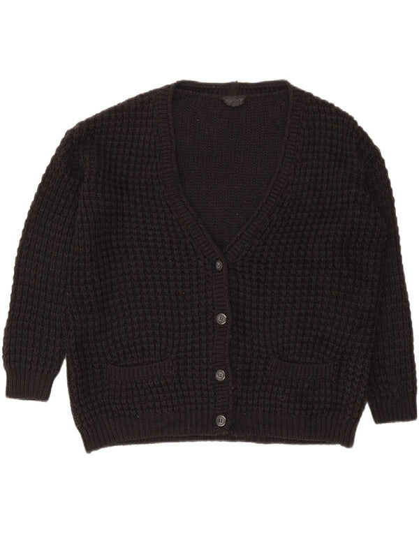 Suéter cardigã feminino superdimensionado Topshop Reino Unido 8 pequeno acrílico preto