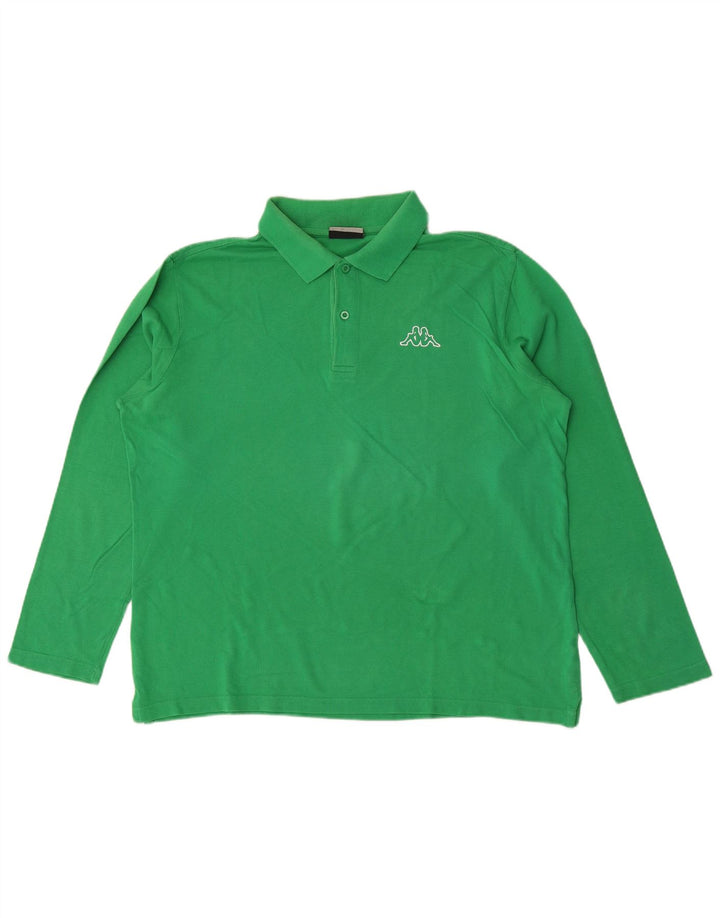 Camisa polo masculina de manga comprida Kappa grande verde