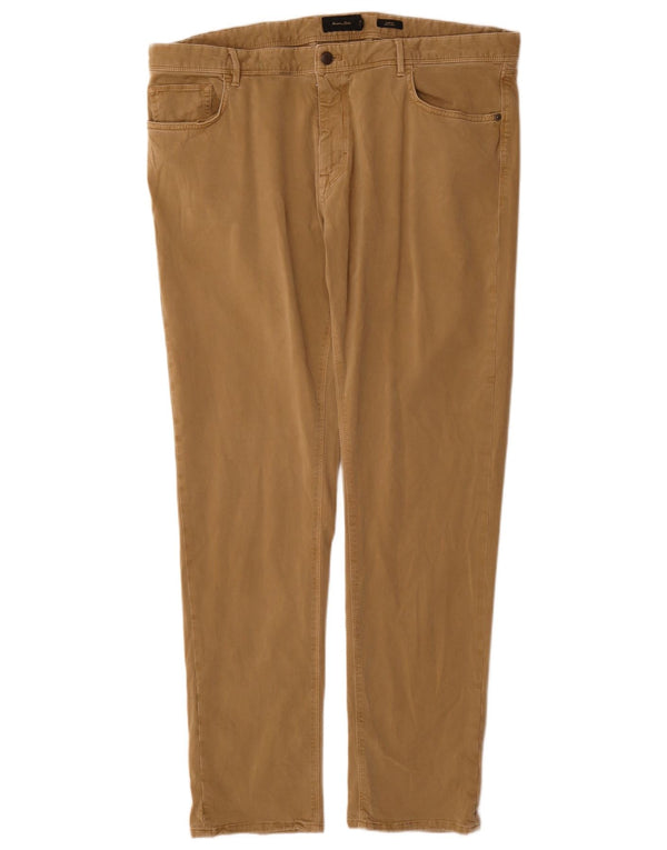 Calça casual masculina Massimo Dutti Slim Fit UE 50 2XL W40 L32 Algodão Bege