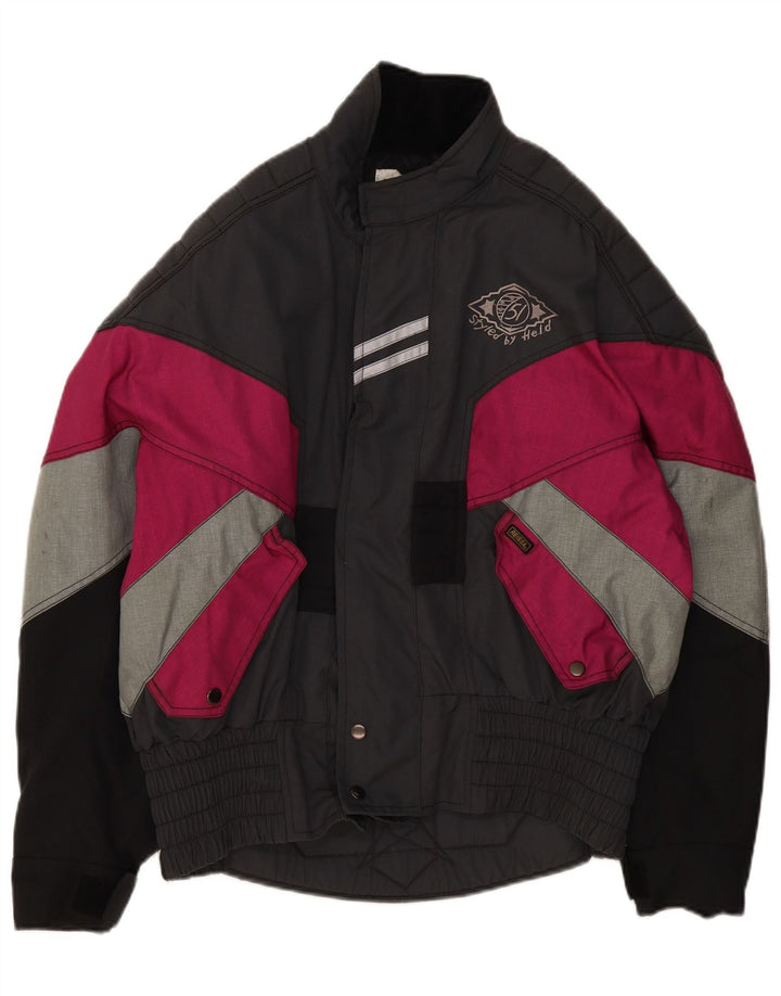 Held Jaqueta masculina Racer UK 40 grande cinza colorblock poliamida