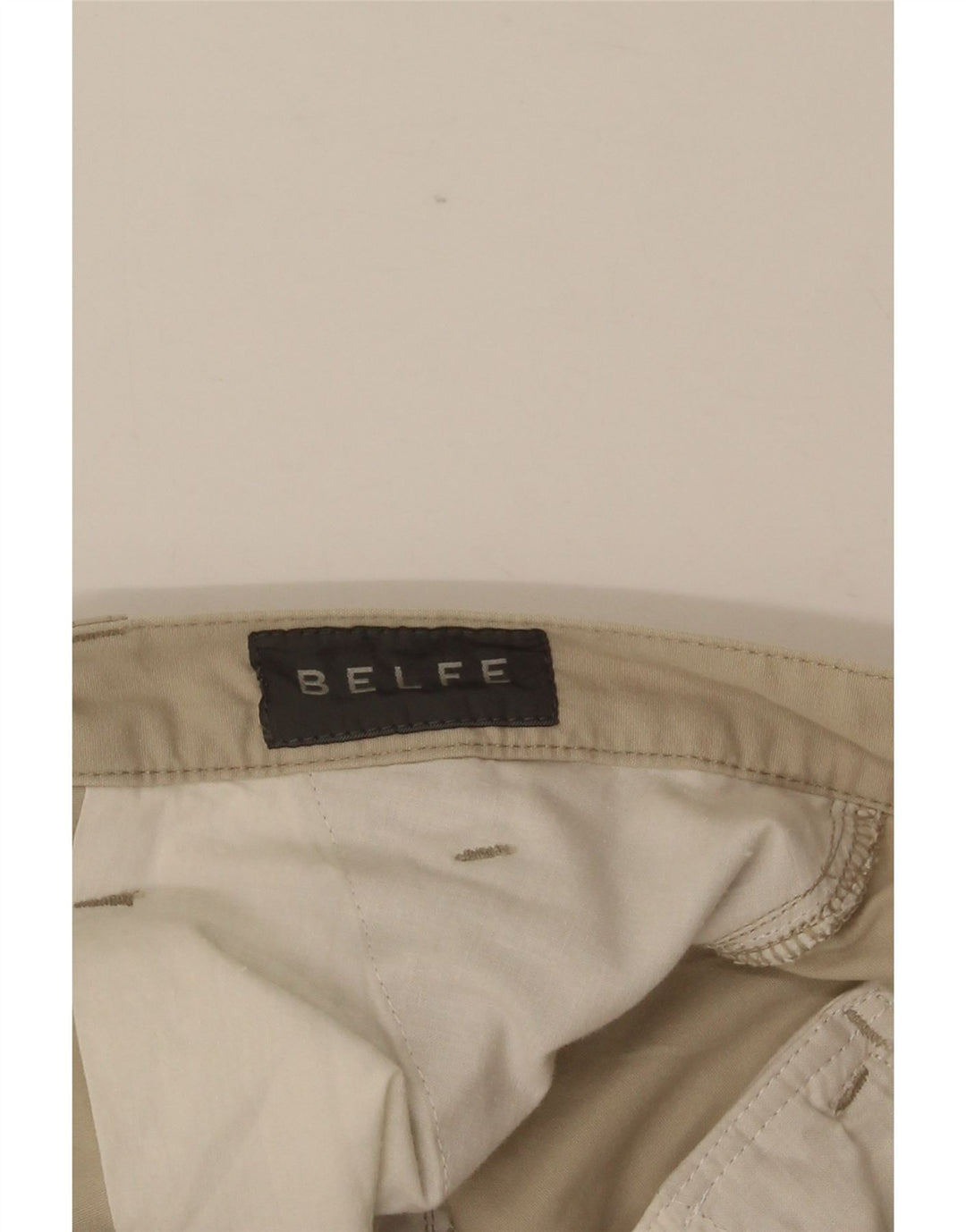 BELFE & BELFE Shorts cargo masculino W34 grande algodão bege