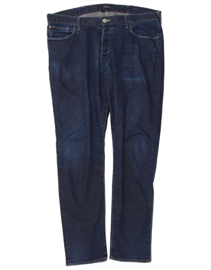 Paul Smith Mens Slim Jeans W36 L30 Azul Marinho Algodão