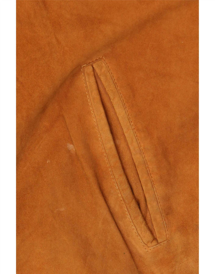 Jaqueta bomber masculina vintage de camurça IT 54 2XL couro marrom