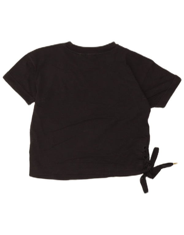 Camiseta Adidas Feminina Crop Top UK 10 Pequena Algodão Preto