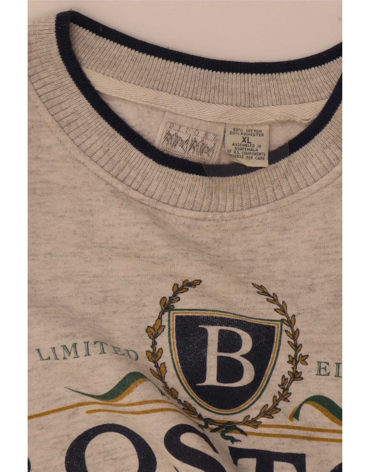 Boston moletom gráfico masculino jumper XL algodão cinza