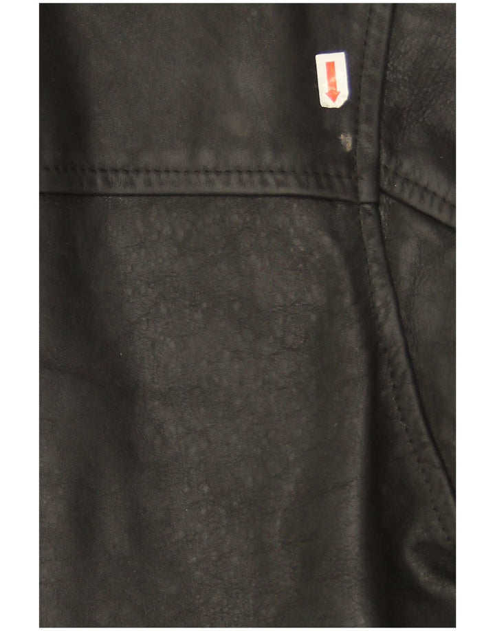 Jaqueta de couro masculina vintage IT 46 pequena couro preto