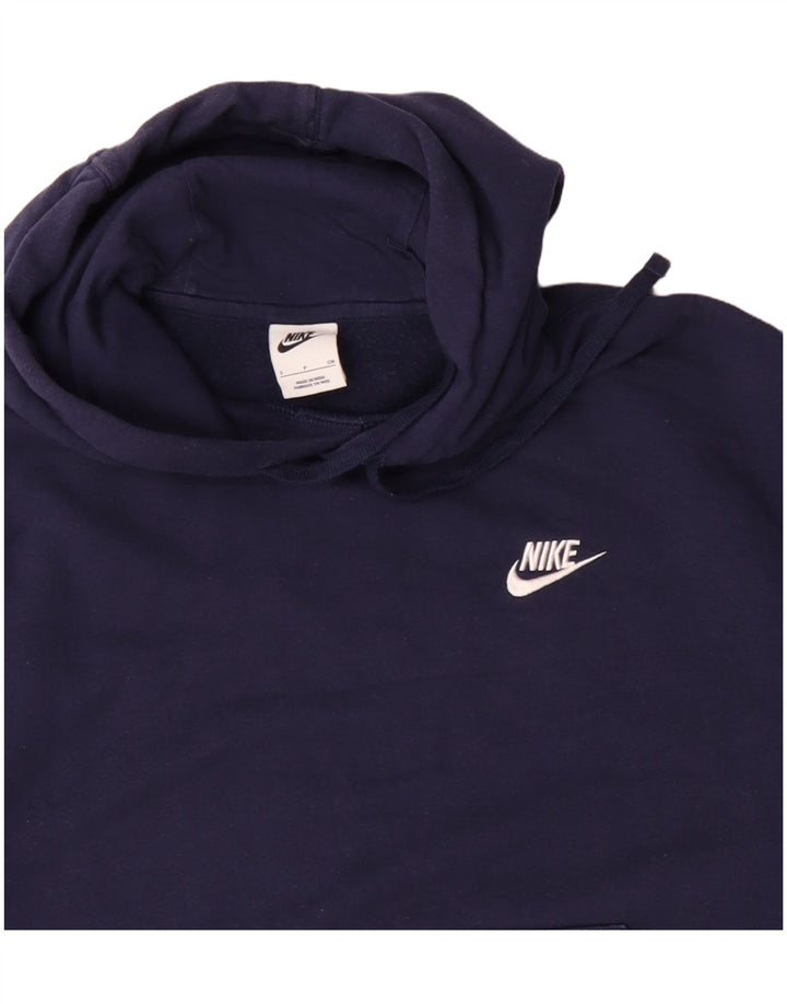 Nike masculino moletom com capuz pequeno algodão azul marinho