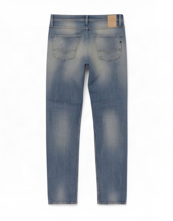 Jeans Replay Feminino Anbass Distressed Slim W29 L32 Azul Algodão