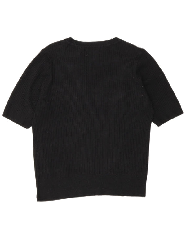 Camiseta feminina Marks & Spencer UK 12 viscose preta média