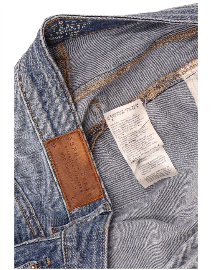 Saia jeans feminina Esprit W34 grande algodão azul