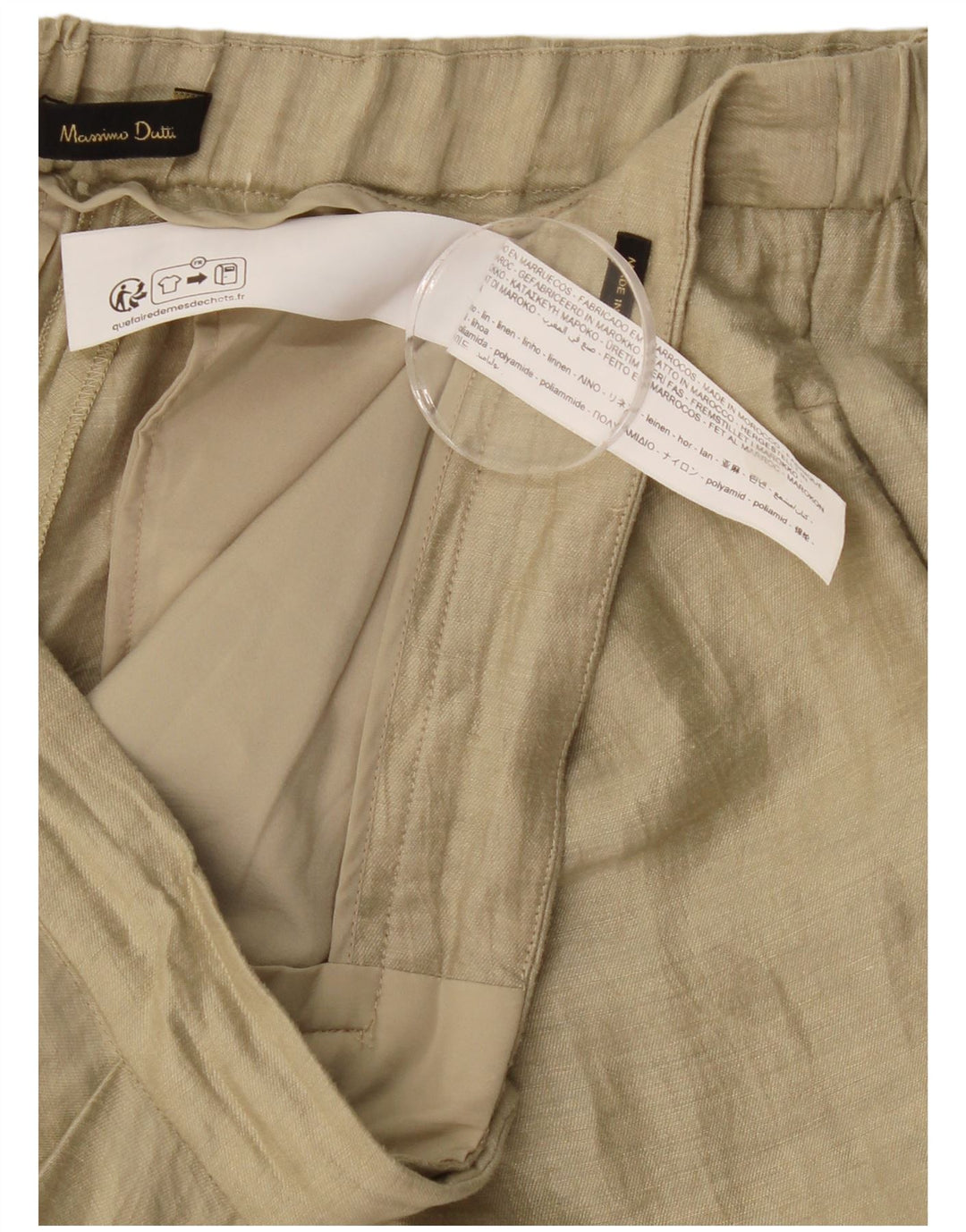 Calça Chino Reta Feminina Massimo Dutti EU 40 Médio W30 L28 Bege