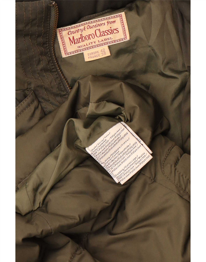 Casaco acolchoado com capuz feminino Marlboro Classics EU 38 poliéster cáqui médio