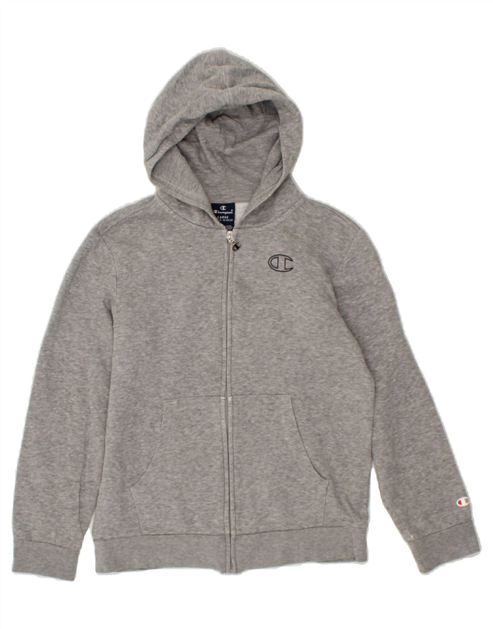 CHAMPION Boys Zip Hoodie Sweater 11-12 Years Large  Grey Cotton Vintage Champion and Second-Hand Champion from Messina Hembry 