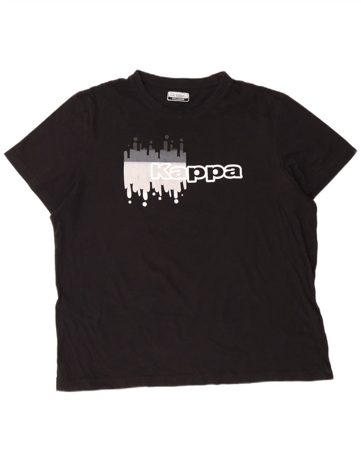 Camiseta gráfica masculina KAPPA Top 2XL algodão preto