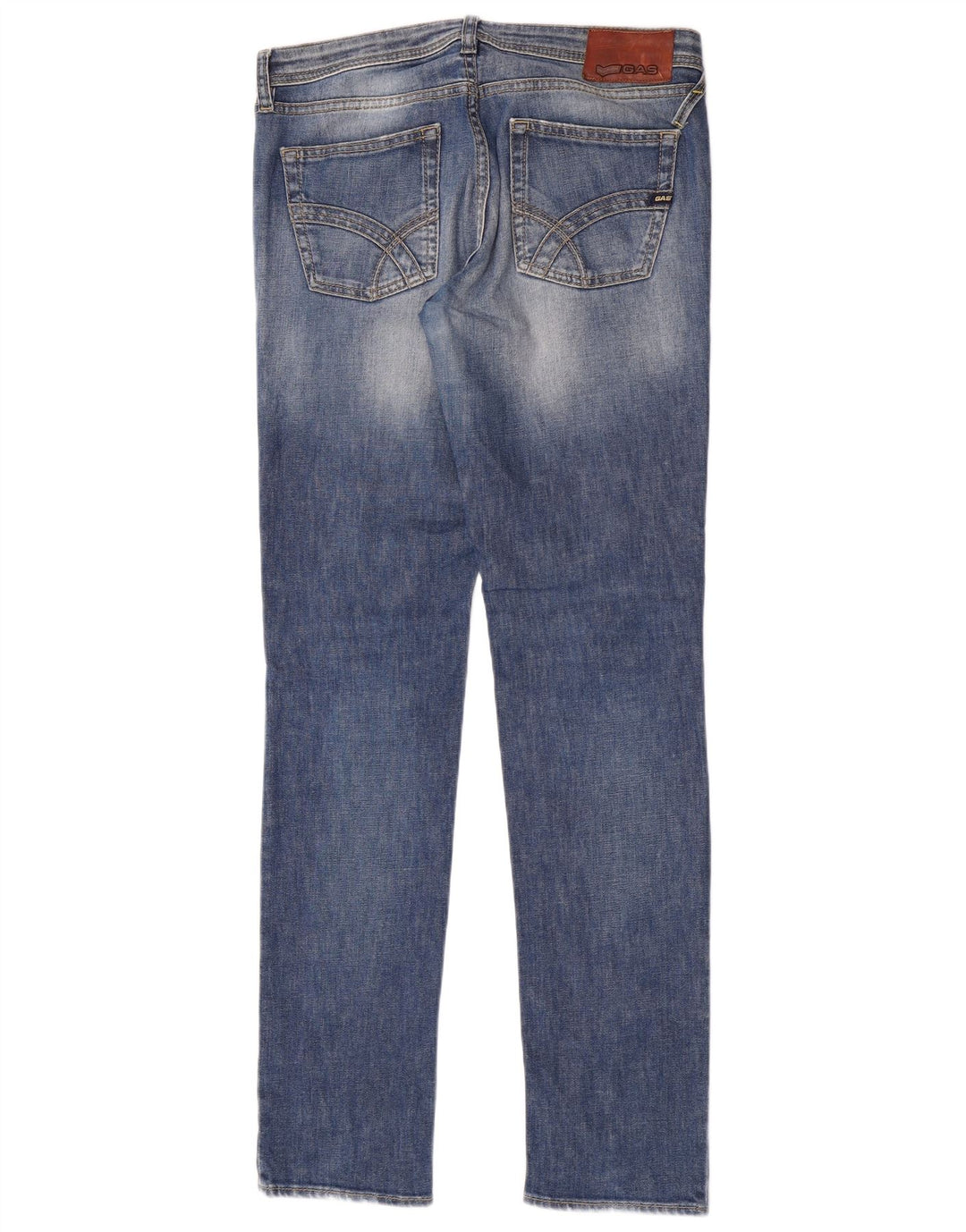 Gas Mens Slim Jeans W33 L34 Azul Algodão