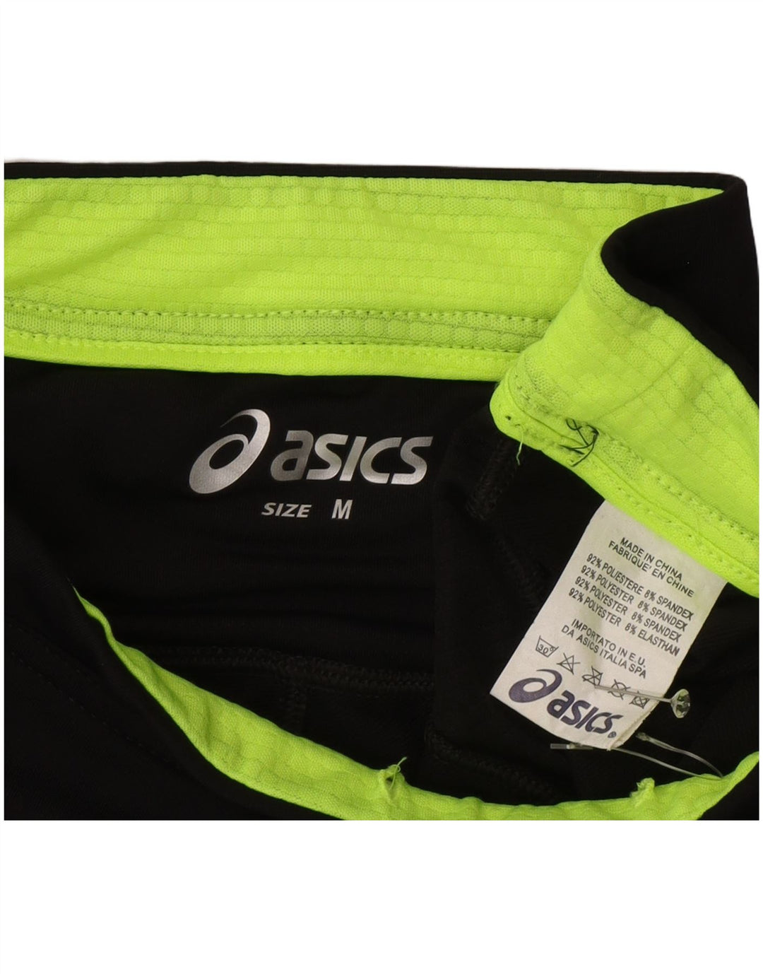 Asics Womens Graphic Capri Leggings UK 12 Médio Preto Poliéster