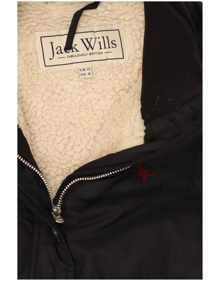 Jaqueta Sherpa feminina Jack Wills Reino Unido 12 nylon preto médio