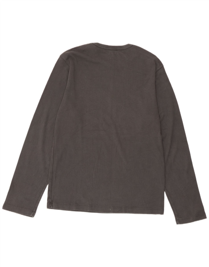 Gap Mens Fitted Top Manga Longa Grande Algodão Cinza