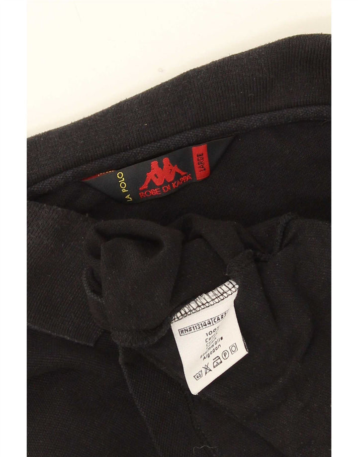 Camisa polo masculina Kappa grande algodão preto
