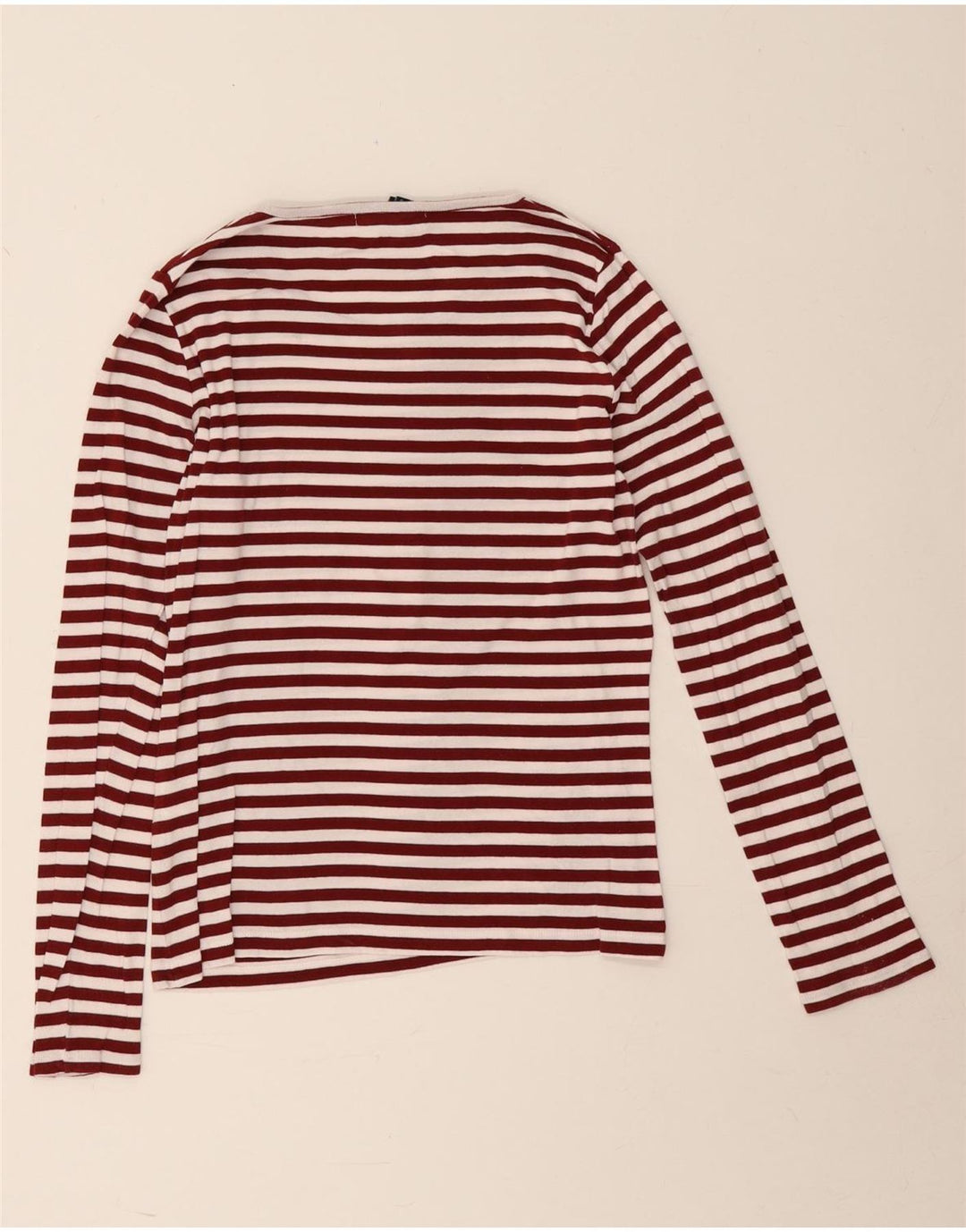Gant Top Feminino Manga Longa UK 12 Médio Borgonha Listrado