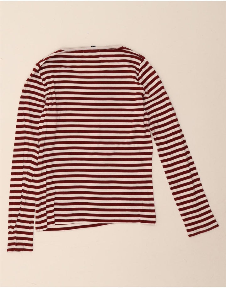 Gant Top Feminino Manga Longa UK 12 Médio Borgonha Listrado