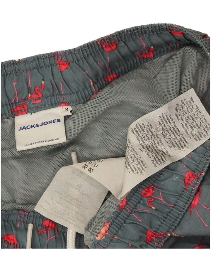 Shorts de natação masculino Jack & Jones gráfico cinza médio poliéster