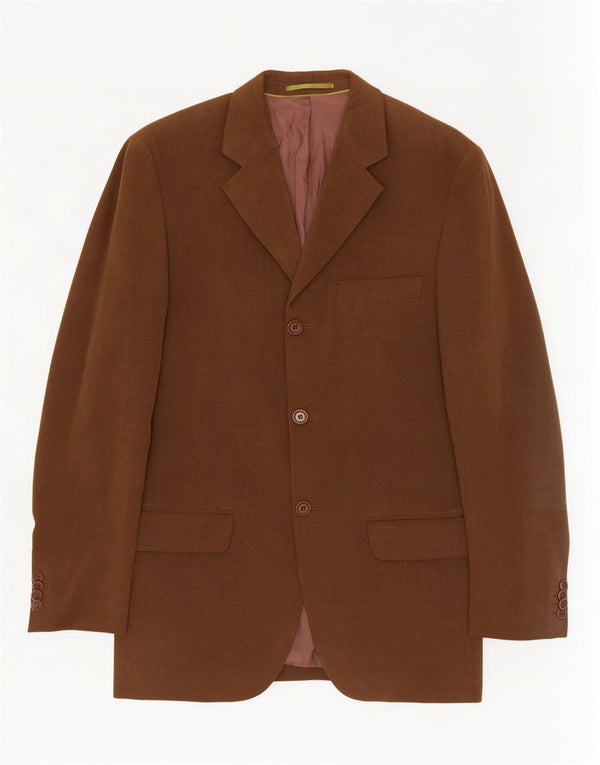 Jaqueta blazer masculina Massimo Dutti com 3 botões UE 46 algodão marrom pequeno