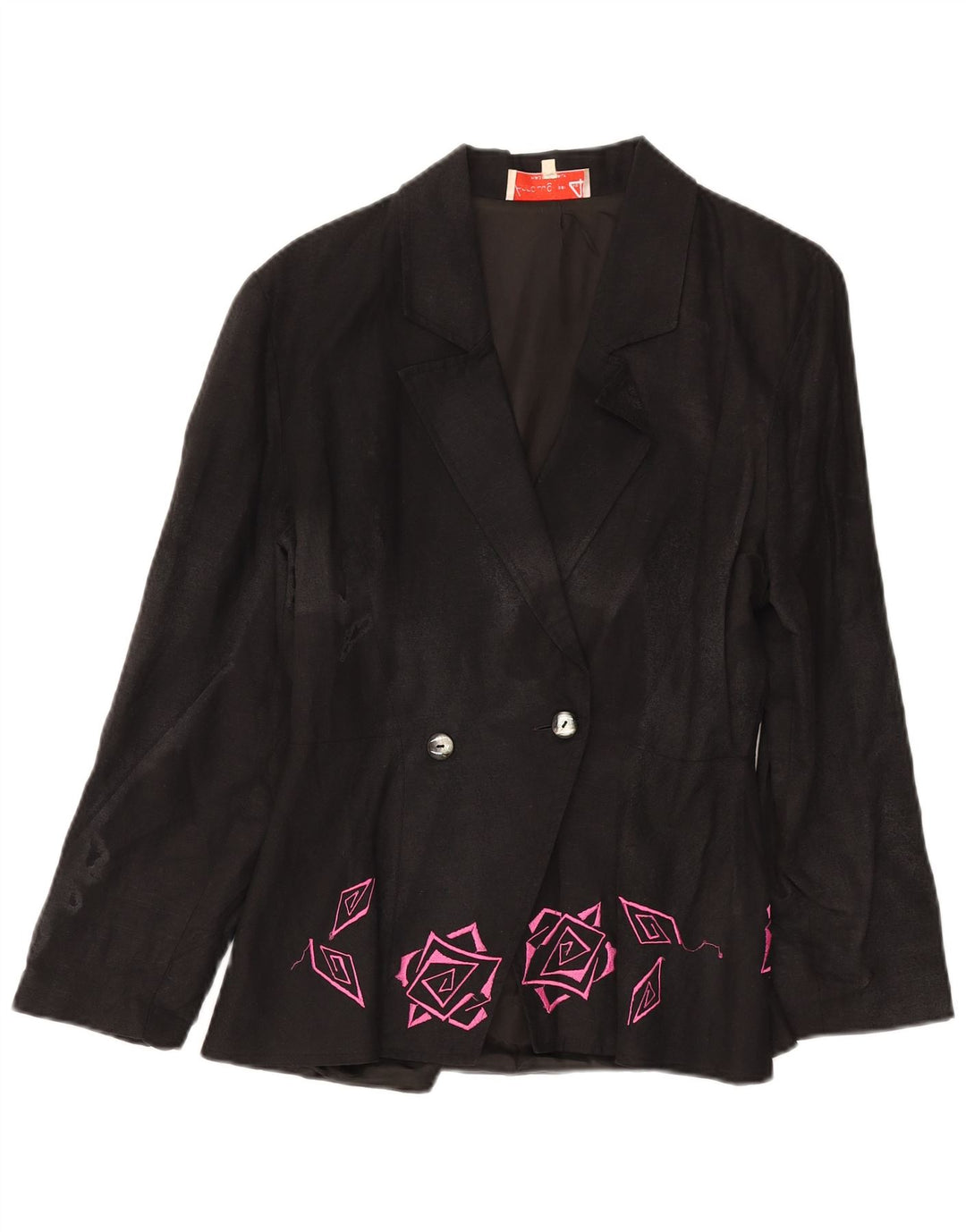 Jaqueta blazer feminina Anna Lugli com peito duplo IT 42 médio preto floral