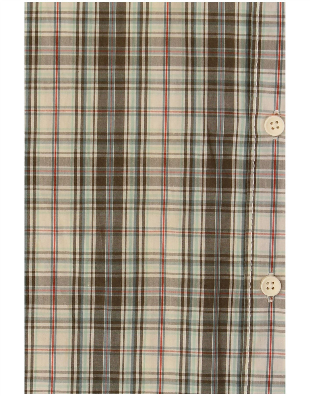 Camisa masculina de manga curta LEVI'S grande algodão xadrez cáqui