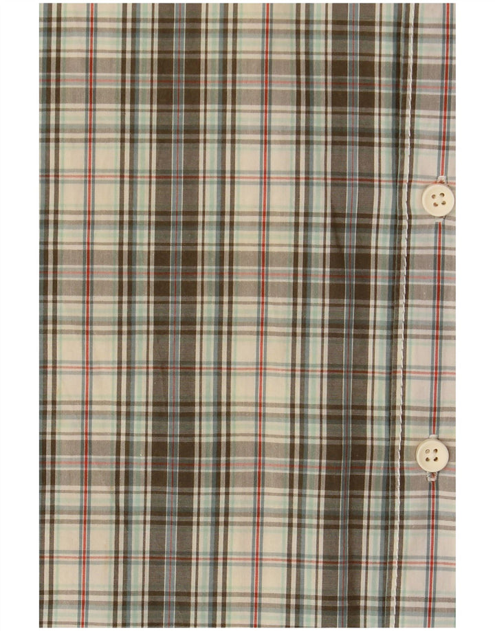 Camisa masculina de manga curta LEVI'S grande algodão xadrez cáqui