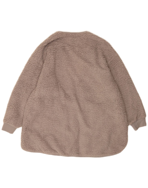 Sobretudo feminino de lã aberta oversized Marks & Spencer Reino Unido 18 XL cinza