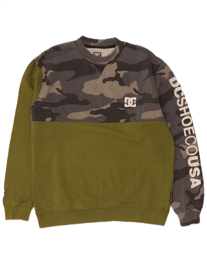 Moletom gráfico masculino DC Jumper grande algodão camuflado verde