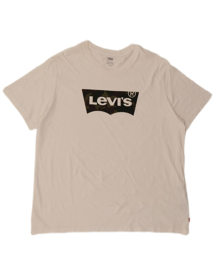 Camiseta gráfica masculina Levi's Top XL algodão branco