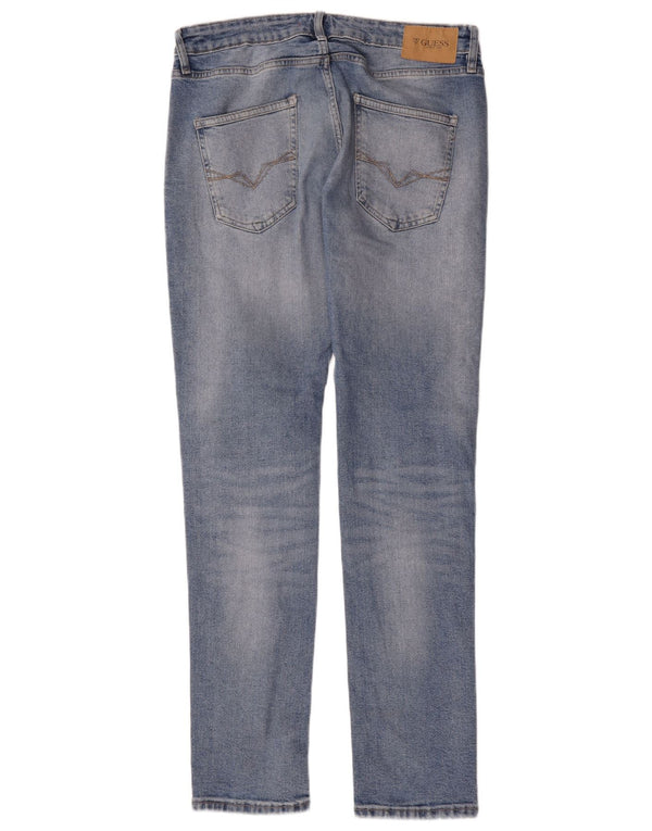 Calça jeans feminina Guess Slim Tapered W32 L34 azul poliéster