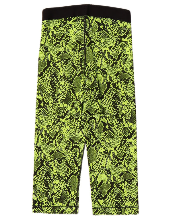 Nike Womens Dri Fit Graphic Capri Leggings UK 10 Small Green Animal Print