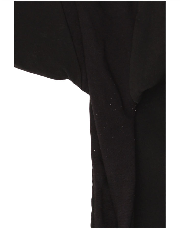 Adidas Mens Zip Neck Pullover Treino Top Grande Poliéster Preto