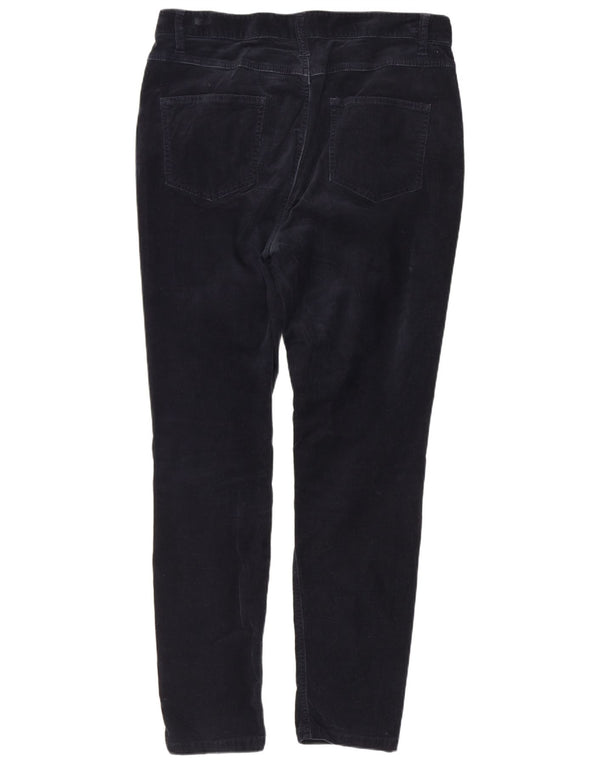 Calça feminina de veludo cotelê Marks & Spencer UK 14 grande W32 L27 azul marinho
