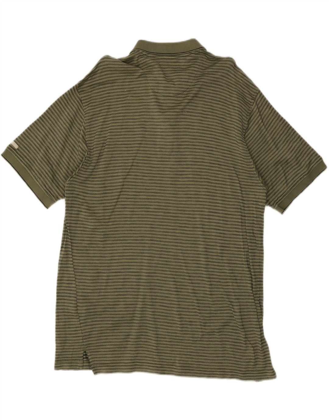 IZOD Mens Golf Polo Shirt Large Green Striped Cotton Vintage Izod and Second-Hand Izod from Messina Hembry 