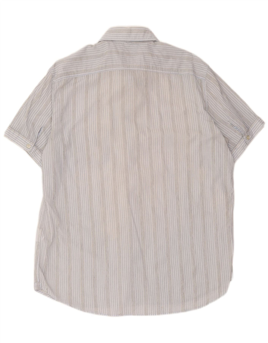 Camisa masculina de manga curta Carrera XL algodão listrado azul