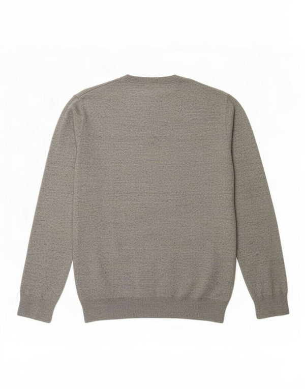 Suéter masculino Marks & Spencer com gola redonda 2XL algodão manchado cinza