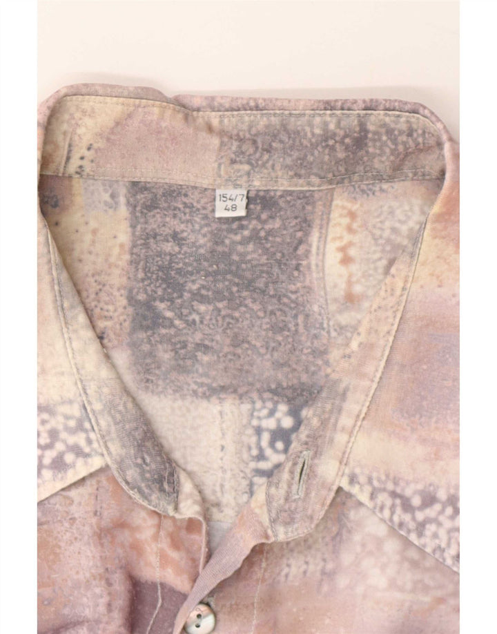 Camisa masculina com estampa abstrata vintage tamanho 48 3XL multicolorida