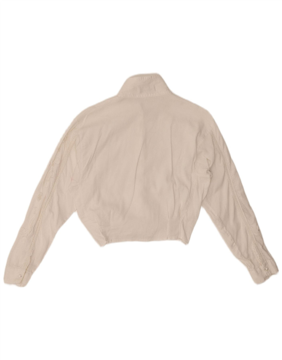 Blusa feminina de veludo cotelê LES COPAINS Reino Unido 12 médio branco floral