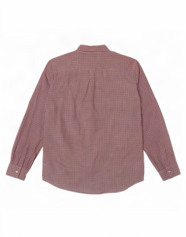Camisa masculina Chaps grande xadrez vermelha de algodão
