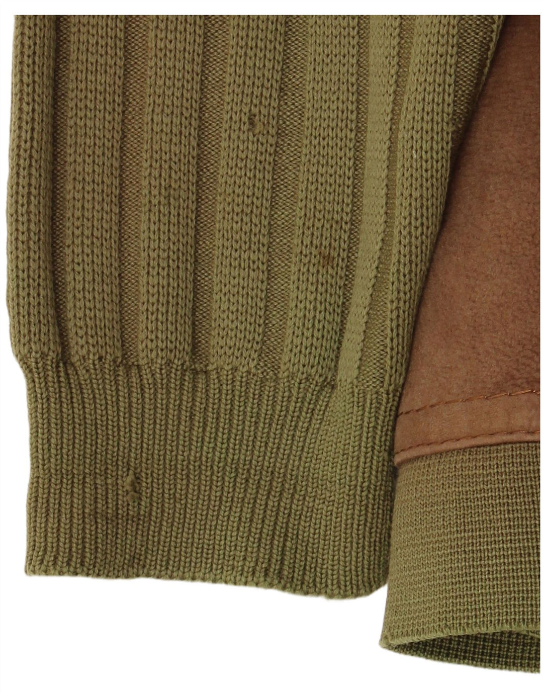 Jaqueta masculina de camurça de malha Renna UK 38 médio cáqui