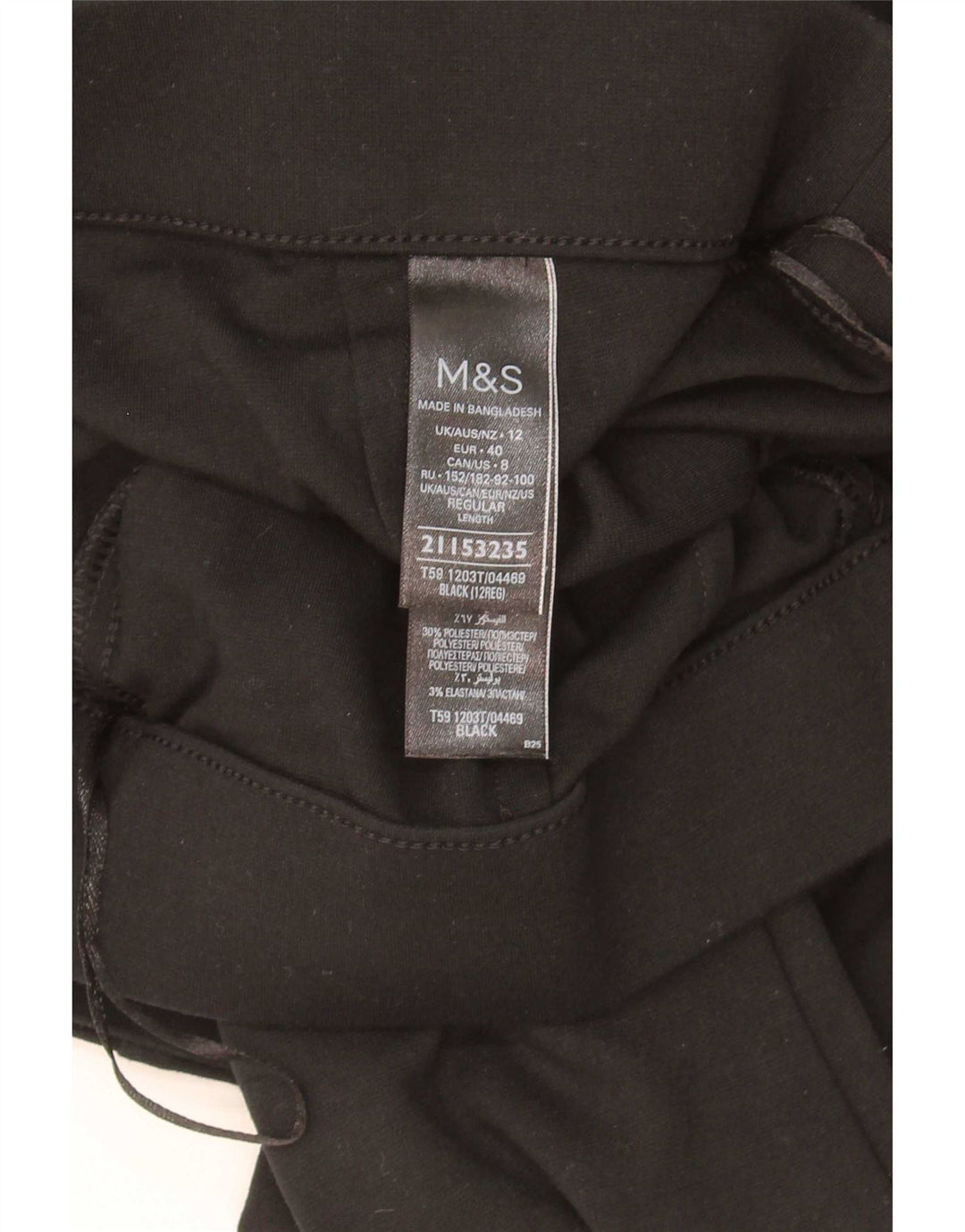 Calça casual feminina Marks & Spencer Bootcut Reino Unido 12 médio W30 L29 preta